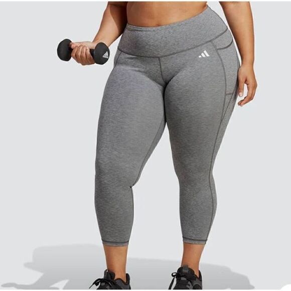 Adidas Plus Size Optime Stash Pocket 7/8 Training Leggings 4X -A - Picture 1 of 5
